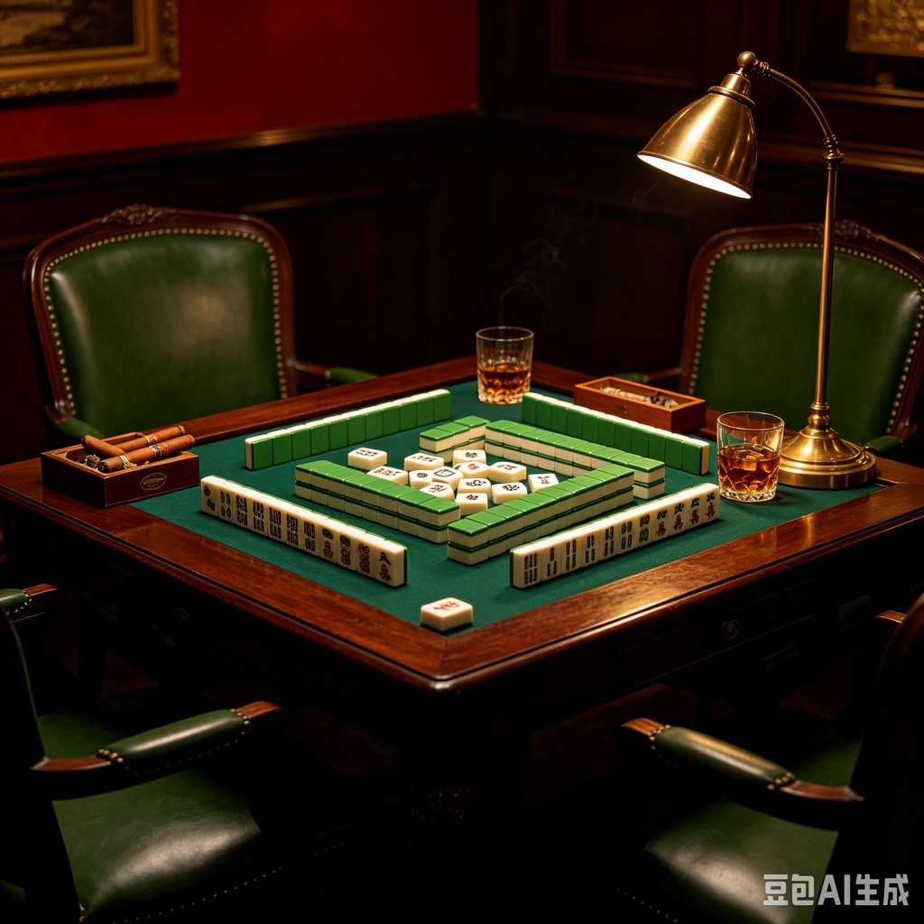 gradient green mahjong set